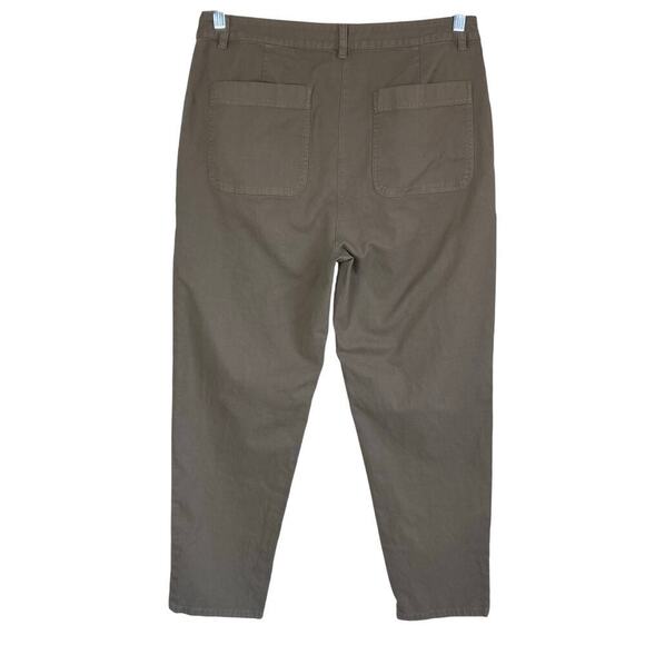 Eileen Fisher Sz 12 Organic Cotton Hemp Blend Olive Green Ankle Pants Relaxed - Picture 5 of 16